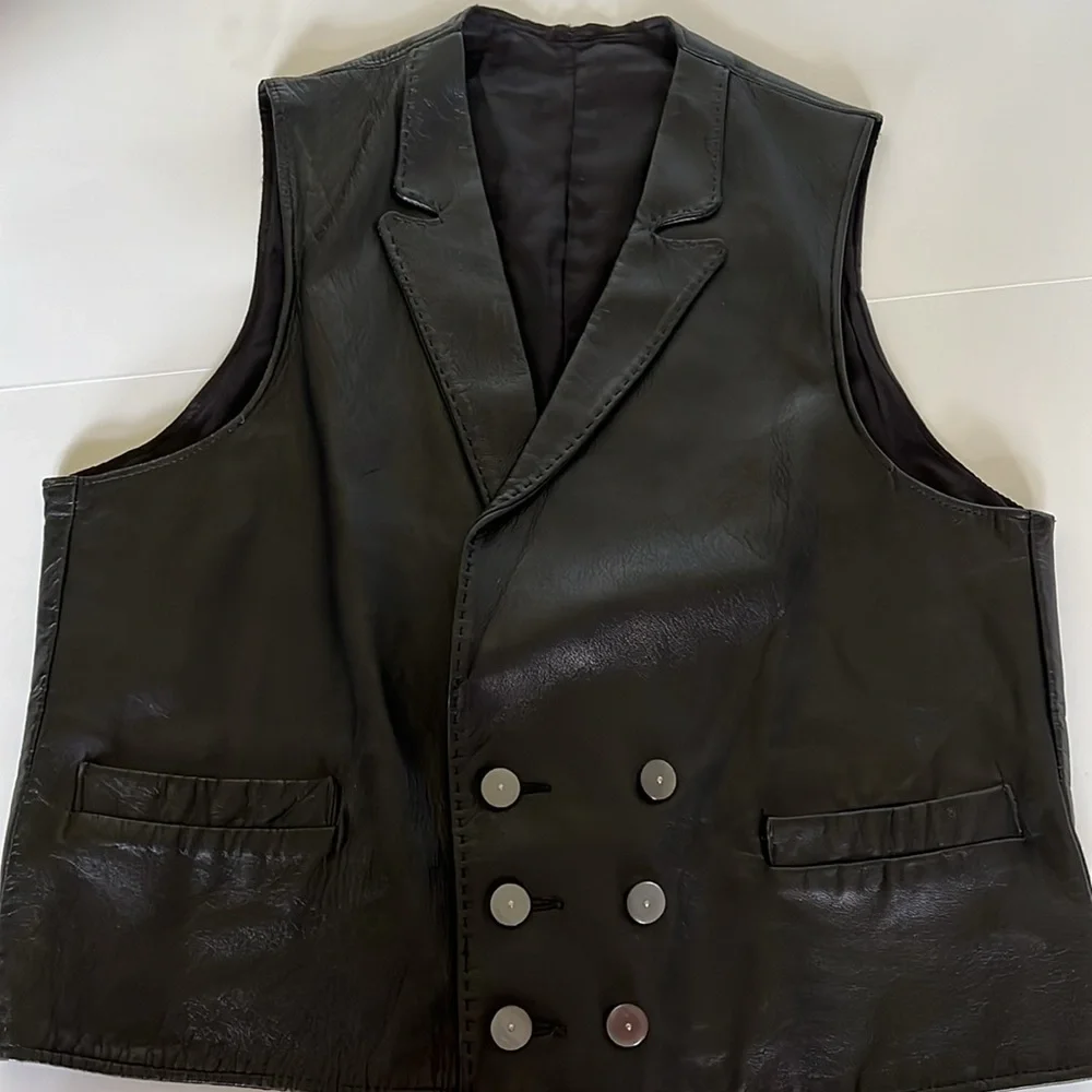Vintage Genuine Leather Vest - Picture 3 of 15